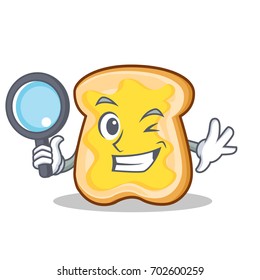 Detective slice bread cartoon character