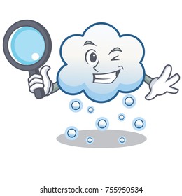 Detective snow cloud character cartoon
