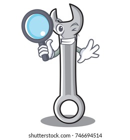 Detective spanner character cartoon style