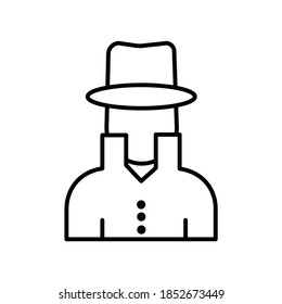 Detective Spy Man Avatar Line icon