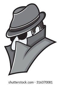 Detective - spy man vector icon
