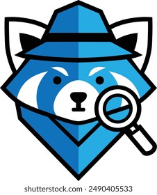 Detective Spy Panda Illustration - Spy Logo