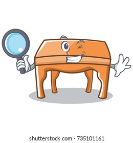 Detective table character cartoon style
