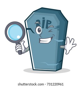 Detective tombstone character cartoon object