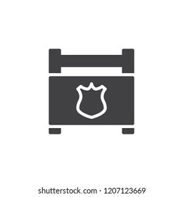 Detective Toolbox vector icon. filled flat sign for mobile concept and web design. Police toolbox simple solid icon. Symbol, logo illustration. Pixel perfect vector graphics
