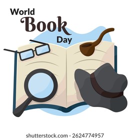 Detective tools book icon. Vector illustration