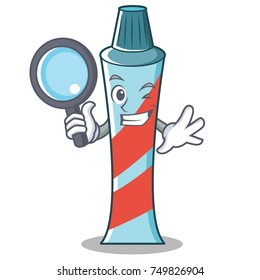 Detective toothpaste character cartoon style