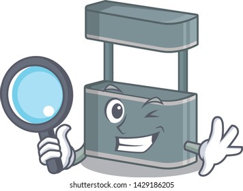 Detective trade stand in the character shape