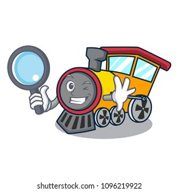 Detective train character cartoon style