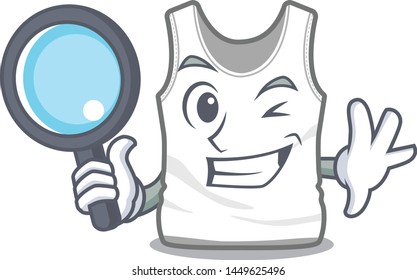Detective undershirt isolated with in the cartoon