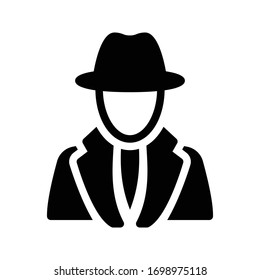 icono plano de glifo vector de detectives 