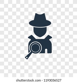 Detective vector icon isolated on transparent background, Detective transparency logo concept
