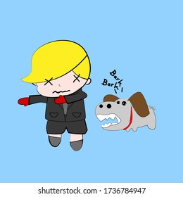 detective vector illustration of cute chibi character isolated for kids learn jobs. Background, t-shirt, card and sticker profession