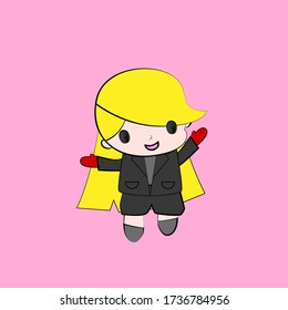 ilustración vector de detectives de lindo personaje chibi aislado para niños aprenden trabajos. Antecedentes, profesión de camisetas, tarjetas y pegatinas