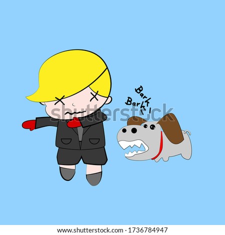 detective vector illustration of cute chibi character isolated for kids learn jobs. Background, t-shirt, card and sticker profession