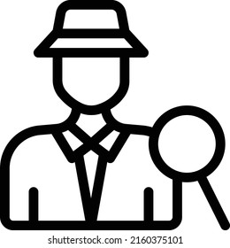 detective  Vector illustration on a transparent background. Premium quality symmbols. Thin line vector icons for concept and graphic design.