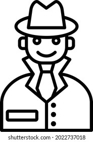 Diseño del icono de la línea del vector de detectives
