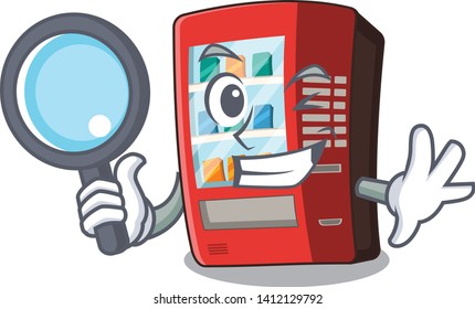 Detective vending machine isolated with the mascot