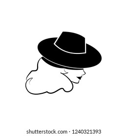 Detective Woman Black And White Illustration