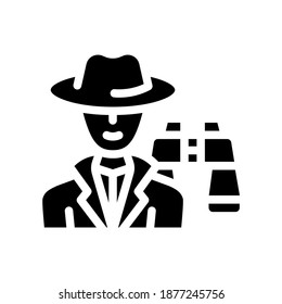 detective worker glyph icon vector. detective worker sign. isolated contour symbol black illustration