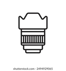 Detective Zoom Lens Outline Icon Vector Illustration