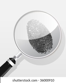 Detectives magnifier, fingerprint