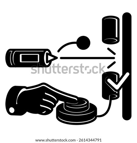 Detector Activation icon represented by activated detector Black Filled style.
