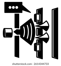 Detector icon represented by photon detector Black Filled style.