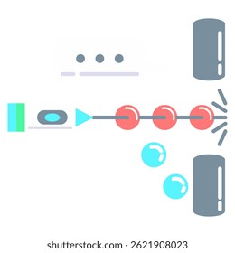 Detector icon represented by Photon detector Flat style.