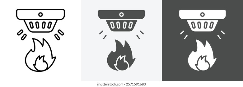 Detector icon set vector art