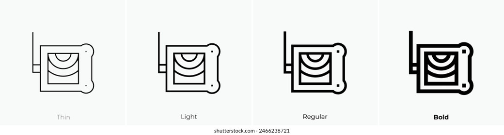 detector icon. Thin, Light Regular And Bold style design isolated on white background