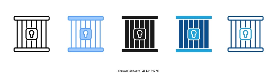 Detention Facility web icon with multiple style collection