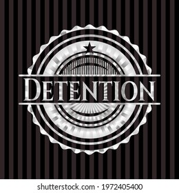Detention silvery emblem or badge. Vector Illustration. Mosaic. 