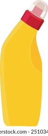 Detergent bottle cartoon icon. Yellow plastic container