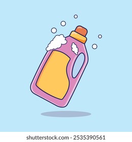 Detergent Bottle Cartoon Vector Icon illustration.