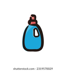Detergent bottle - Cleaning and housekeeping icon (Hand-drawn line, colored version)