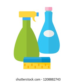 Detergent Bottle. Cleaning Soap Bottle. Vector Illustration.