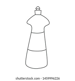 detergent bottle cleaning supply on white background
