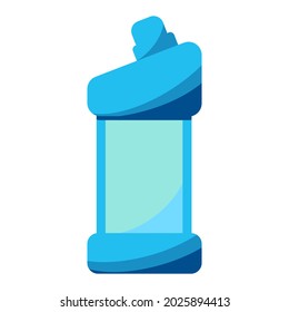 Detergent bottle or container, cleaning supplies, washing powder icon. Household chemical, plastic bottle. Liquid detergent or soap, stain remover, laundry bleach, bathroom or toilet cleaner. Vector
