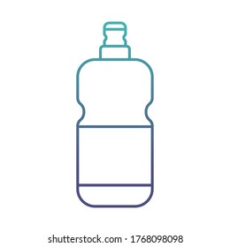 detergent bottle degraded line style icon design, Cleaning service wash home and hygiene theme Vector illustration