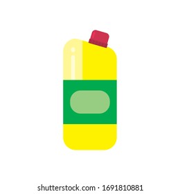 detergent bottle flat style icon design, Cleaning service wash home hygiene equipment domestic interior housework and housekeeping theme Vector illustration