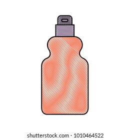 detergent bottle icon in colored crayon silhouette