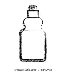 detergent bottle icon in monochrome blurred silhouette vector illustration