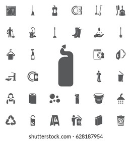 Detergent bottle icon on the white background. Set of cleaning icons