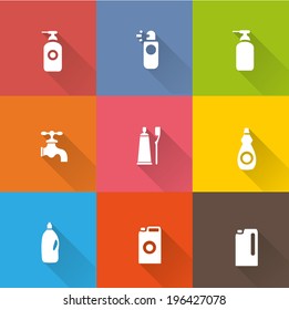 detergent bottle icon set 1