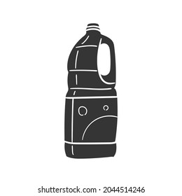 Detergent Bottle Icon Silhouette Illustration. Home Work Chores Vector Graphic Pictogram Symbol Clip Art. Doodle Sketch Black Sign.