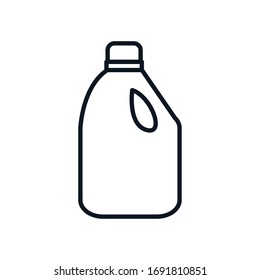 detergente estilo línea de botellas diseño ícono, servicio de limpieza lavado equipo de higiene doméstica interior de la casa y el tema de mantenimiento de la casa Ilustración vectorial