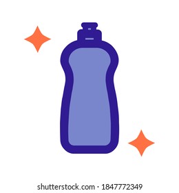 Detergent bottle outline icon. Vector item from set, dedicated to cleaning and hygiene.