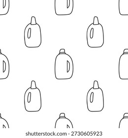 Patrón sin fisuras del contorno de la botella del detergente, fondo minimalista de la etiqueta del Producto de la limpieza