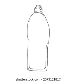 Detergent bottle. Plastic container for household chemical. Vector illustration.